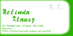 melinda klausz business card